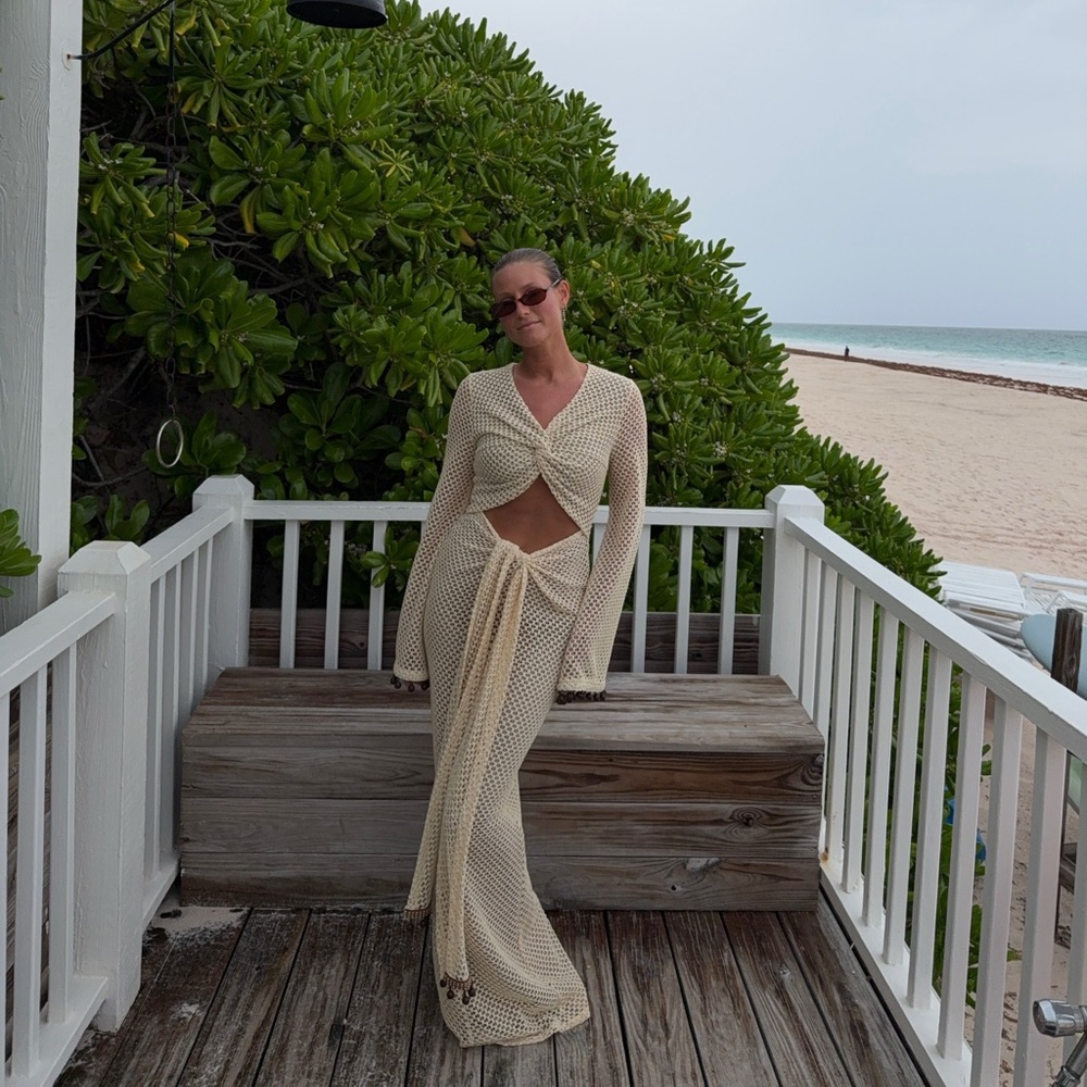 REVOLVE Cream Crochet Dress